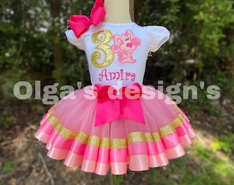 Pink dog birthday outfit birthday outfit for girls pink and gold tutu embroidery shirt