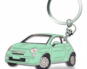 Fiat 500 Geschikte sleutelhanger voor autoliefhebber Geweldig cadeau of cadeau voor de bestuurder Veel kleuren beschikbaar