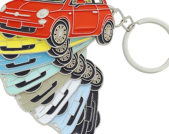 Fiat 500 Geschikte sleutelhanger voor autoliefhebber Geweldig cadeau of cadeau voor de bestuurder Veel kleuren beschikbaar