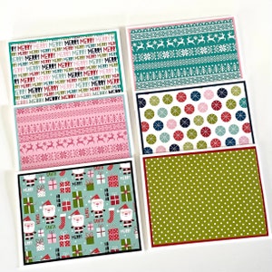 Set of (6) - blank 4-1/4” x 5-1/2” (A2) Christmas/Holiday notecards w/white envelopes
