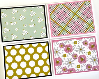 Set of (4) - blank 4-1/4” x 5-1/2” (A2) All-Occasion notecards w/white envelopes