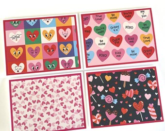 Jeu de (4) cartes de correspondance vierges de 4 1/4 po. x 5 1/2 po. (A2) pour la Saint-Valentin avec enveloppes blanches