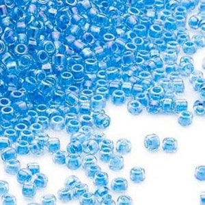 20g/100g- 11/0 Rainbow Blue AB Lined Clear Transparent Glass Seed Beads #11 Tiny Color Lined Round Bead Jewelry & Crafts 2.3x1.7mm -1862SB
