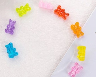 Scrapbooking,DIY Crafts Accessories iSuperb 70 Pieces Resin Gummy Animal Candy Slime Charms Kawaii Flatback Imitation Jelly for Phone Case Decoration