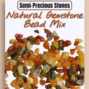 Natural Gemstone Chip Bead Mix Earth Mined Semi Precious Stone Chips Loose Assorted Gemstone Beads Chakra Jewelry Making Supplies DIY Crafts image 1