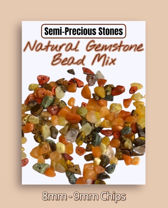 Natural Gemstone Chip Bead Mix Earth Mined Semi Precious Stone Chips Loose Assorted Gemstone Beads Chakra Jewelry Making Supplies DIY Crafts