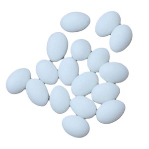 10pc- 12x7mm Miniature Resin White Egg Embellishments Small Novelty 3D Artificial Easter Eggs For Birds Nests & Fairy Garden Crafts 7/16"