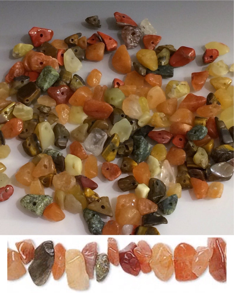 Natural Gemstone Chip Bead Mix Earth Mined Semi Precious Stone Chips Loose Assorted Gemstone Beads Chakra Jewelry Making Supplies DIY Crafts image 2