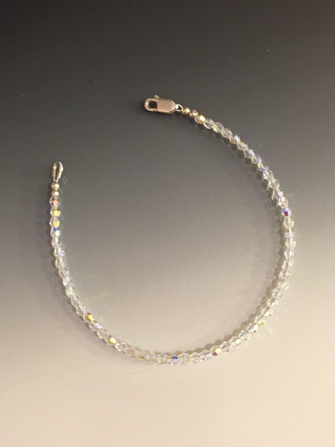 3mm Sparkly Clear AB Genuine Swarovski Crystal Bracelet / - Etsy