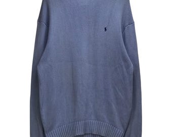 Vintage Polo Ralph Lauren Strickpullover Klassischer Preppy Zopfmuster Pullover