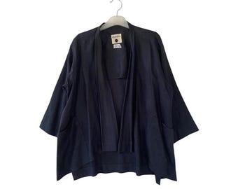 Vintage Issey Miyake Vintage Noragi Leinenjacke | Japanische Arbeitskleidung Kimono-Stil | Minimal Avantgarde