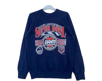 Vintage 90er Jahre New York Giants Super Bowl Sweatshirt | Großes Logo, NFL Champs