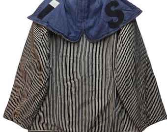 Vintage Issey Miyake Wabash Streifenjacke - Oversized Matrosenkragen aus Hickory