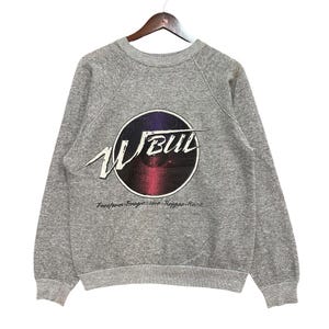 Vintage Wbul FM Freeform Progressive Reggae Rock Sweatshirt Grey Raglan Crewneck Retro Music Graphic Pullover 80/90s Style