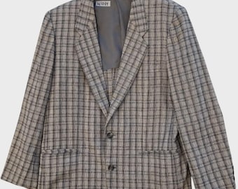 Vintage Christian Dior Sport Karierter Blazer - Leinenmischung Anzugjacke - Dior Monsieur