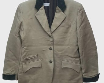 Vintage Kansai O2 Yamamoto Seltener Design Blazer // 90er Jahre Japanische Avantgarde Samtborte Jacke // Tansanischer Archiv Mantel