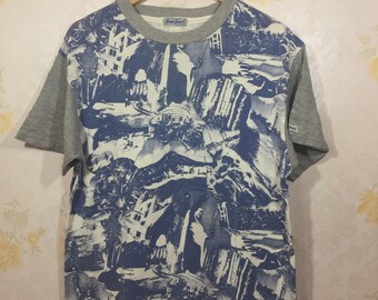 Vintage Sun Surf ToyoEnterprise T-Shirt - All Over Print Freiheitsstatue - Japanische Marke Americana Graphic Tee -