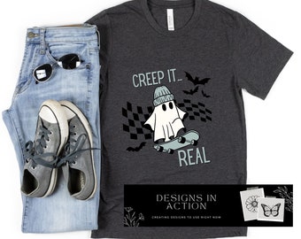 Creep It Real Skate PNG arquivo digital outono e design de Halloween