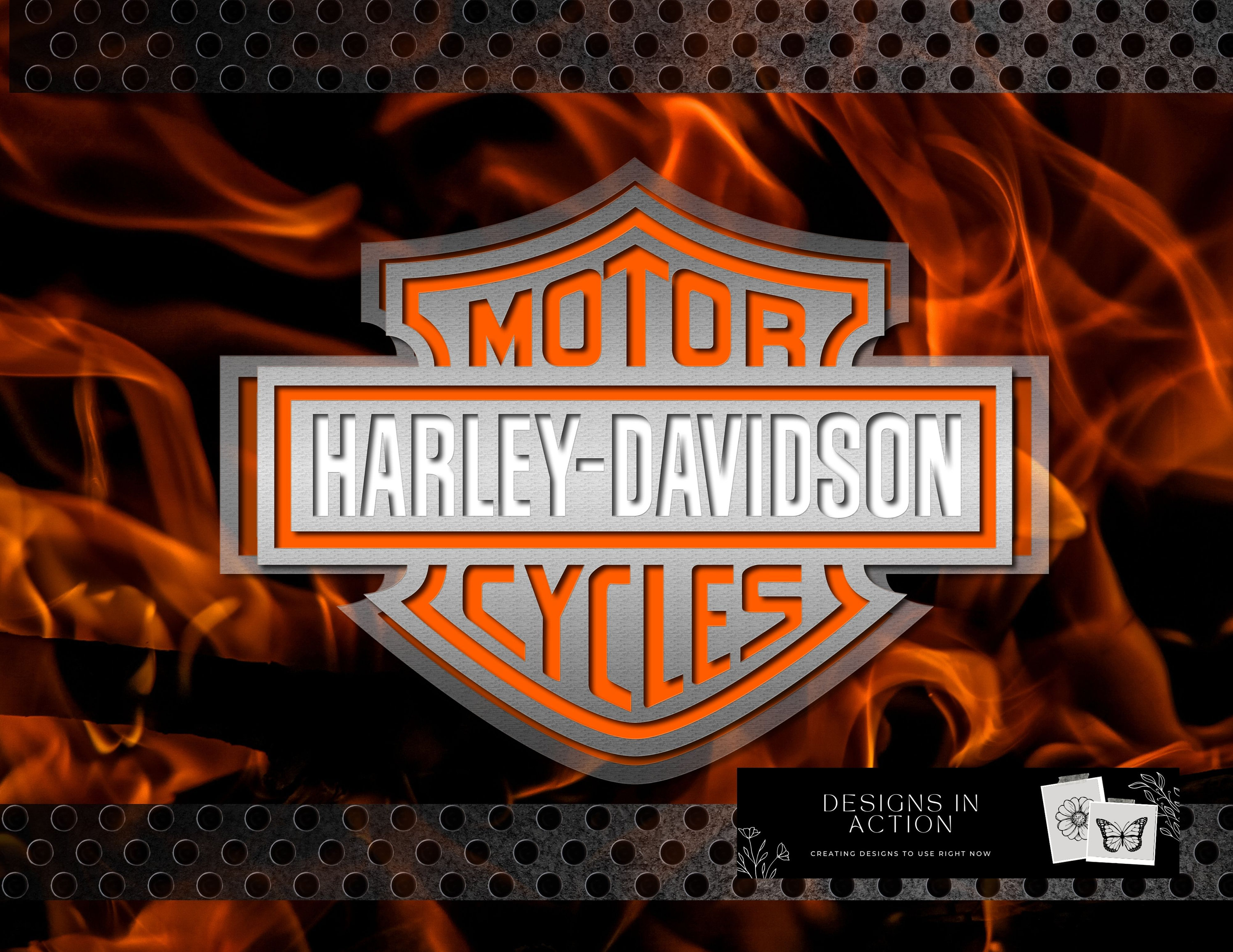 Harley Davidson Fire Sublimation Digital Image - Etsy