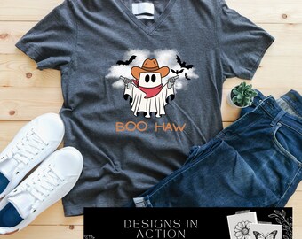 Boo Haw Cowboy Cowgirl Fantasma PNG arquivo digital outono e design de Halloween
