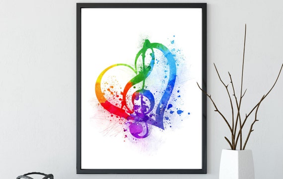 treble clef music watercolor treble clef colorful treble etsy watercolor treble clef