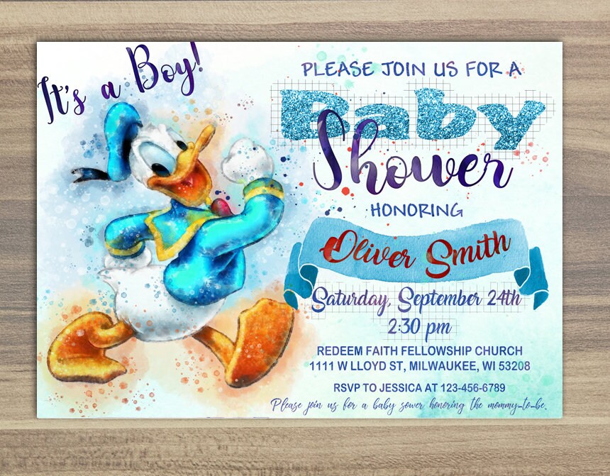 Donald Duck Baby Shower Invitations 2