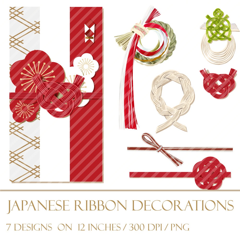 Ribbon in Japanese style for ceremony card/ wedding card / Etsy