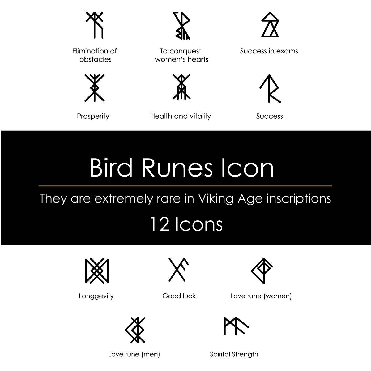 Bird Runes Digital Pack Viking Age Inscriptions Clip Art Etsy