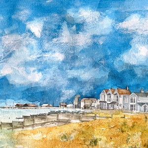 Whitstable - Hand drawn watercolour painting (print of original)