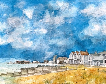 Whitstable - Hand drawn watercolour painting (print of original)