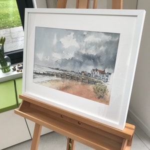 Whitstable - Whitstable in Winter - Hand drawn watercolour painting (print of original)