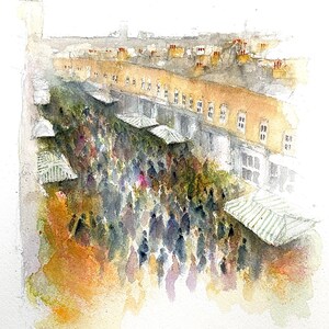 Columbia Road Flower Market I - Original Watercolour