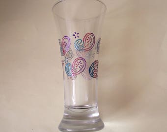Painted glass appetizer oriental pattern - Hindu colors