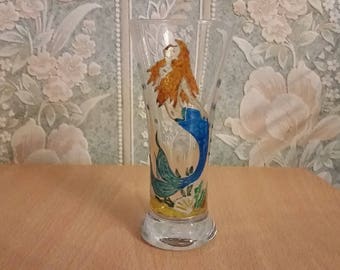 Painted glass appetizer - blue Mermaid