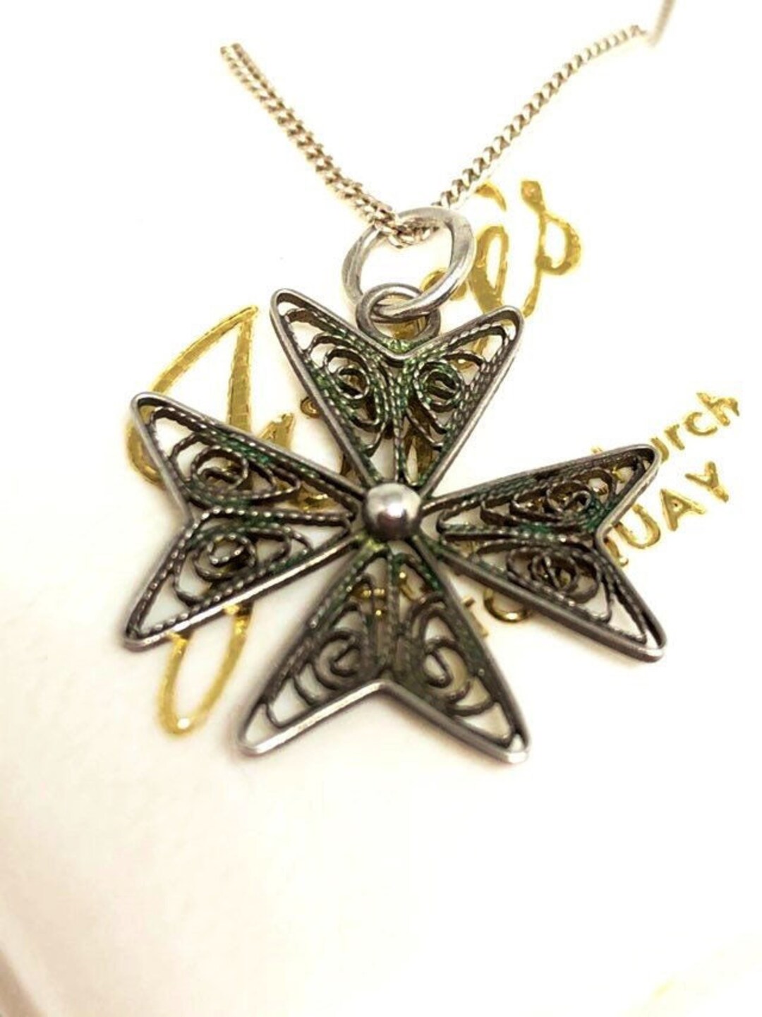 Vintage Sterling Silver Filigree Flower Pendant and 18 Inch - Etsy