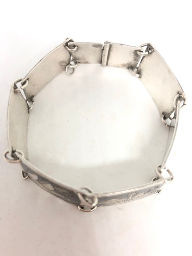 Unique collectible one off siam sterling silver 7 inch bracelet