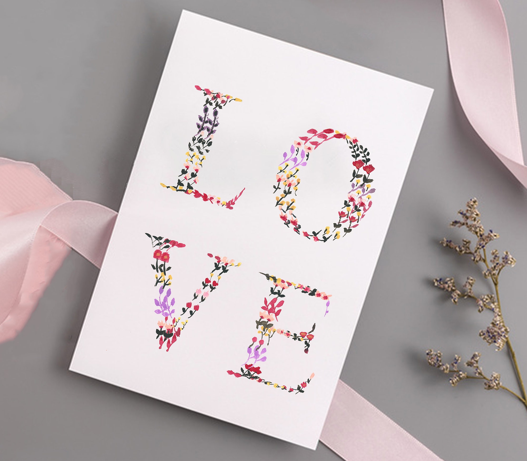 Watercolor Hearts Love Cards, Hearts Cards, Watercolor Love Cards Set ...