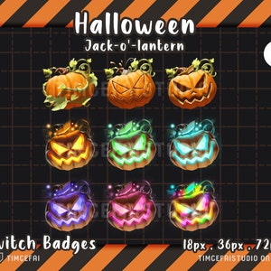 Halloween Jack-o'-lantern Pumpkin Sub Badges for Twitch