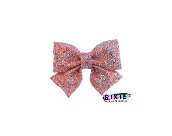 NEW WOMENS GIRLS CHILDREN KIDS GLITTER SHIMMER SPARKLE HAIR BOW CLIP medium