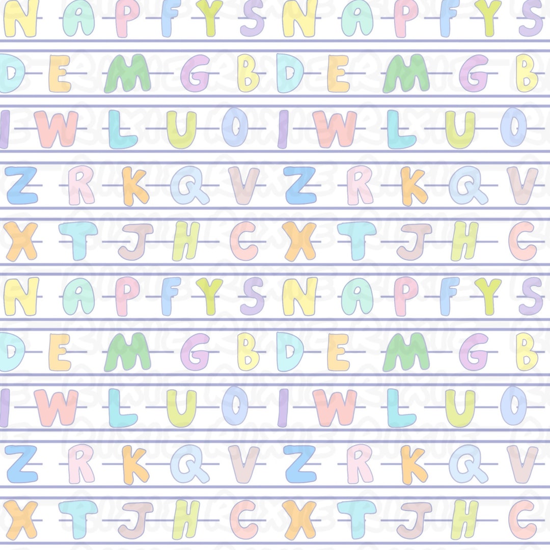 Back to School Pastel Alphabet Seamless File. Pastel School Toddler ...