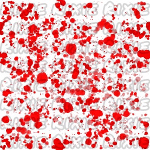 Blood splatter red on white background seamless file. Scary Halloween blood seamless file. Red blood splatter Halloween creepy seamless file