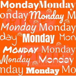 Archivos sin costuras para la vuelta al cole. Días de la semana sin costuras. Archivo sin costuras de lunes en naranja. Archivo sin costuras de los días de la semana del lunes en naranja.