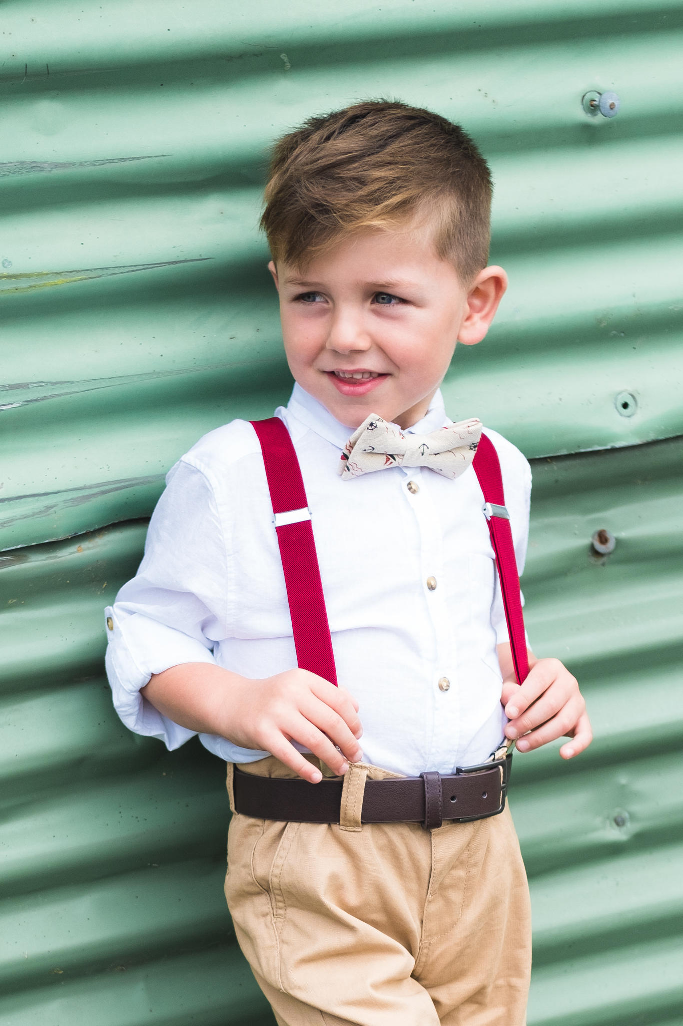 Little Gentlemen Nautical Natural Cotton Bow Tie & Braces Set Etsy
