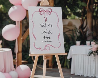 HEN PARTY | A2 birthday sign with watercolour bow MODERN chic