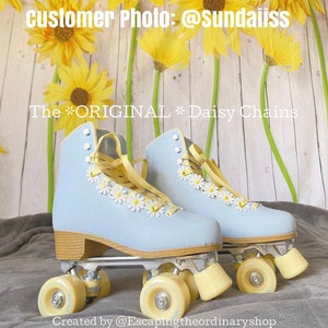 Roller Skate Accessories - Daisies - 1 PAIR of Daisies ( 2 chains total) Eyelet Flower Shoe Lace - The Original DAISY CHAINS ™
