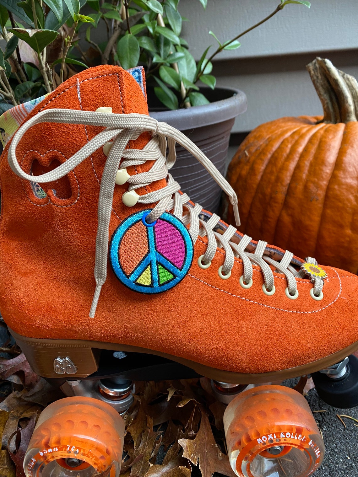 Roller Skate Accessories Rainbow Retro Peace Sign Shoe Lace Etsy