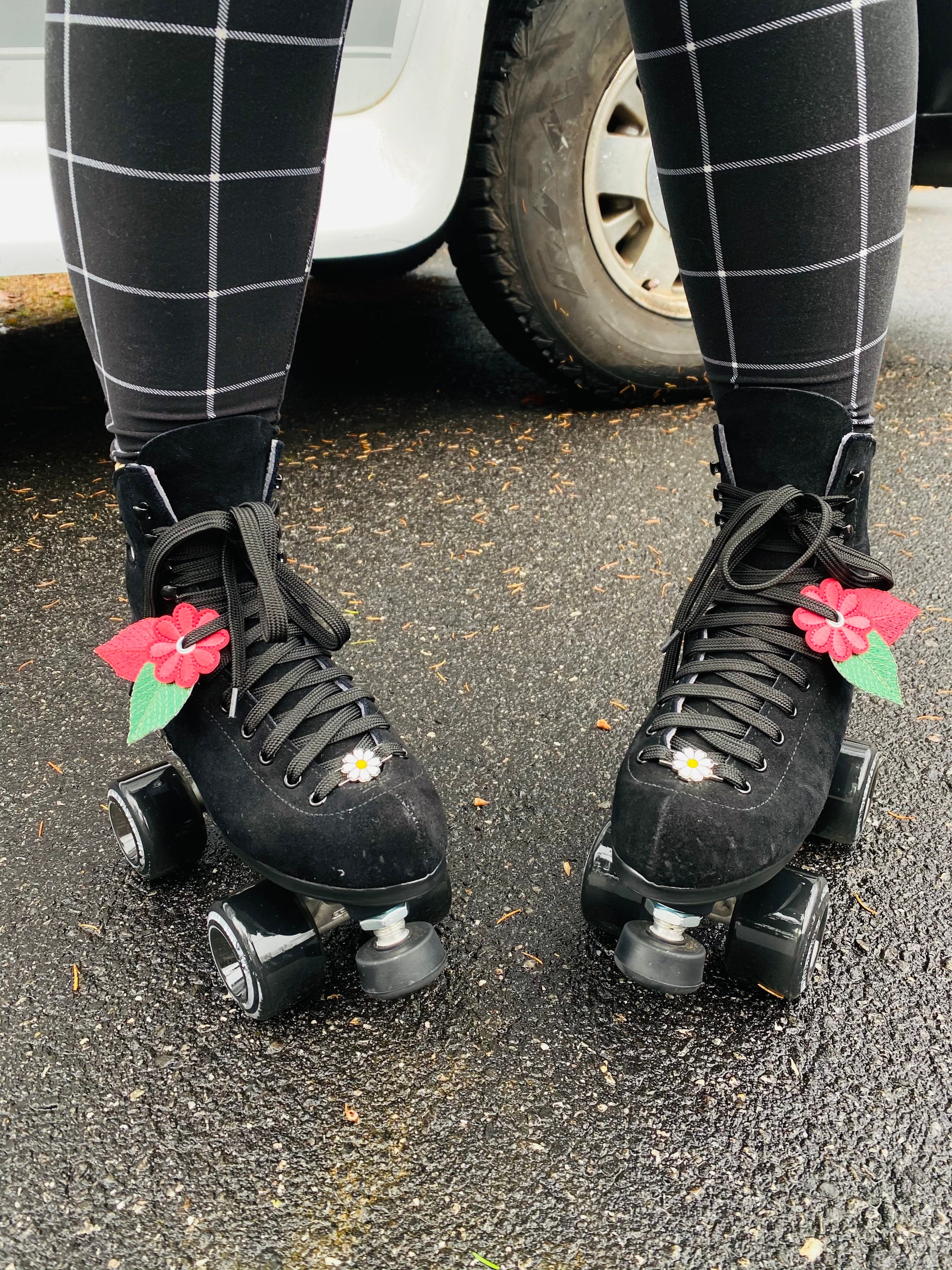 Roller Skate Accessories x2 Daisy Leaf Pairs Skate Flowers Etsy