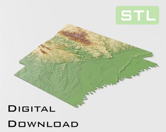 Detailed topographic model Arkansas Topography STL Files - Perfect for CNC and 3D Printing – CNC, 3D Printing, Relief Map