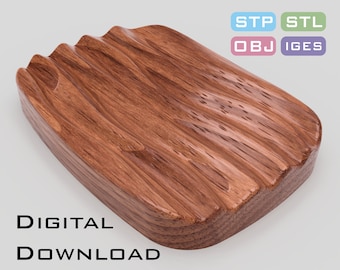 Soap holder 3D STL, STP model for CNC machine, 3D printer
