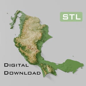 Detailed topographic model Mexico Topography STL Files - Perfect for CNC and 3D Printing – CNC, 3D Printing, Relief Map